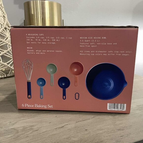 New: 6Pc Beautiful by Drew Kitchen Baking Set-Dark Blue - Picture 4 of 5